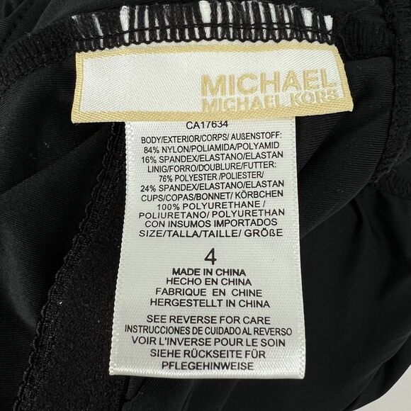 Michael Kors Black One Shoulder One Piece Swim Suit Bathing Suit - Picture 8 of 8